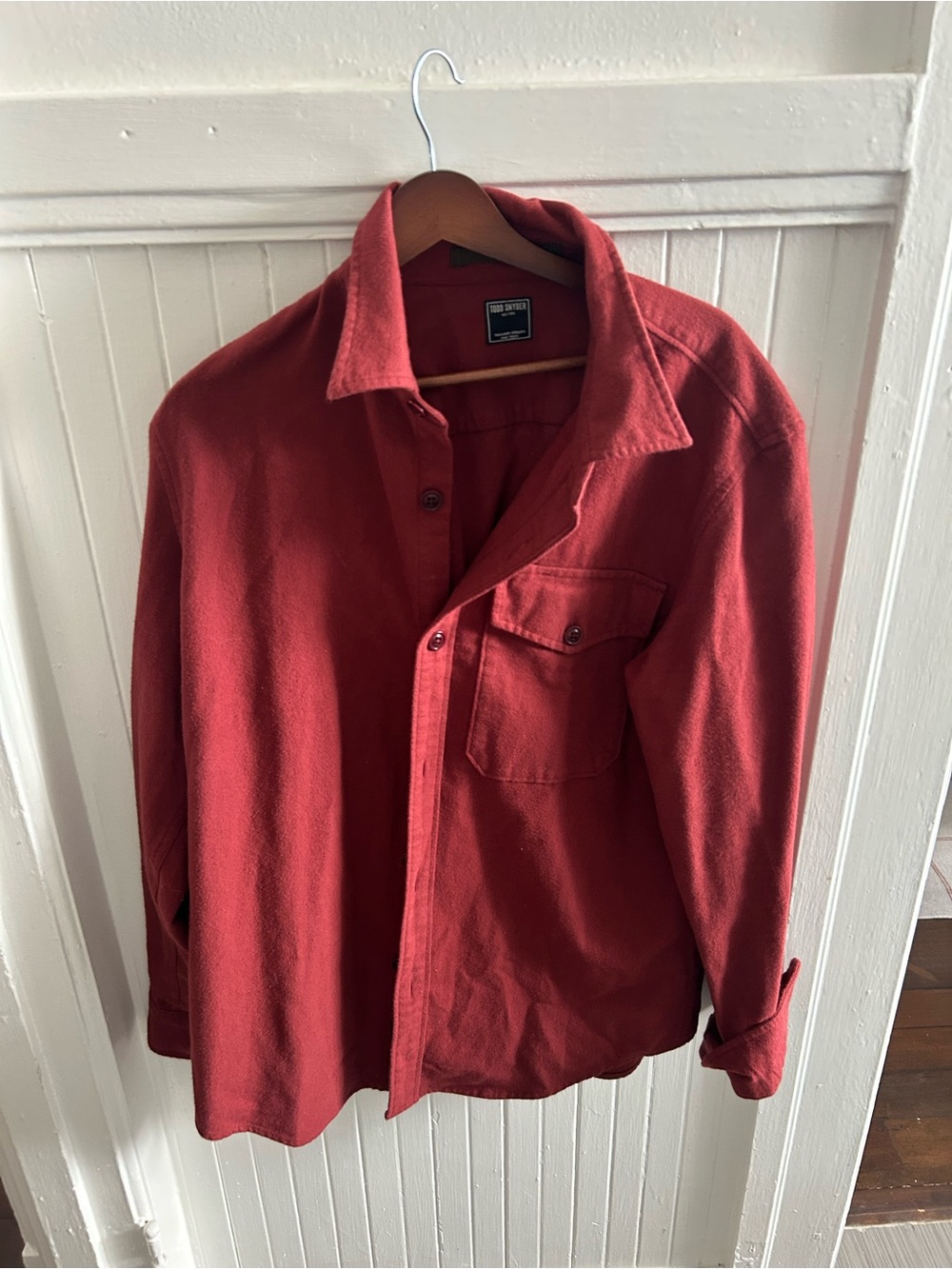 Todd Snyder Rust-Red Lightweight Shirt Jacket